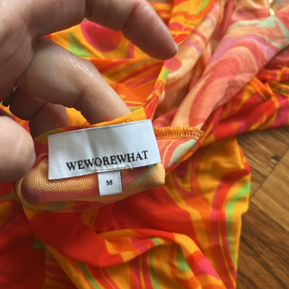 NWT WEWOREWHAT paradise marble bikini set includes coverup SIZE MEDIUM - Picture 3 of 7